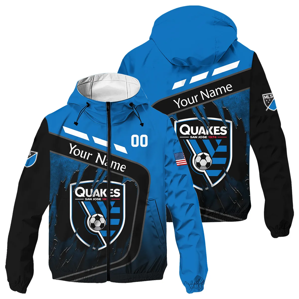 MLS San Jose Earthquakes Windbreaker Outdoor Jacket