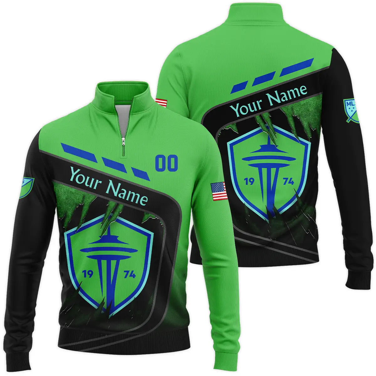 MLS Seattle Sounders Quarter Zip Jacket LQZ1046