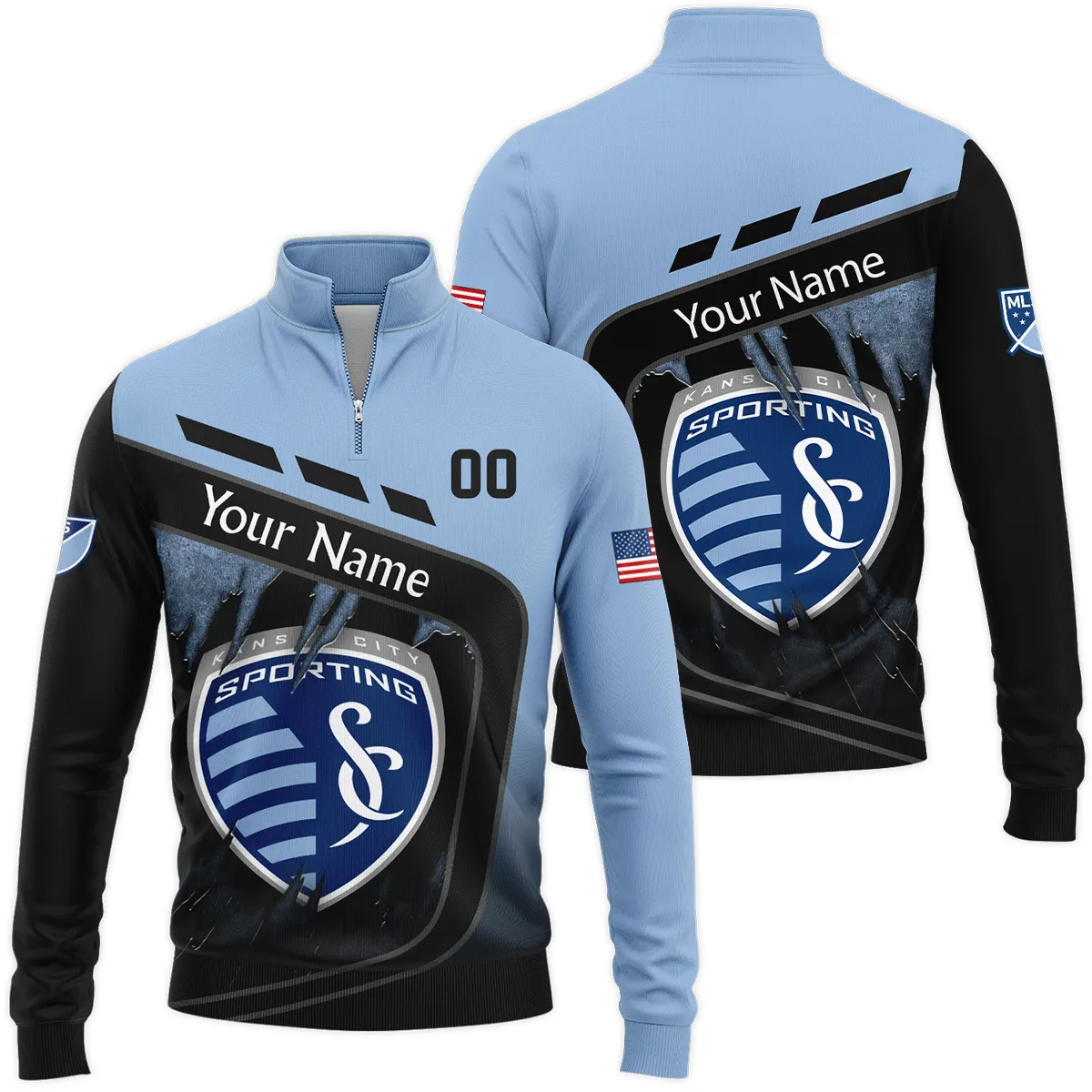 MLS Sporting Kansas City Quarter Zip Jacket LQZ1004