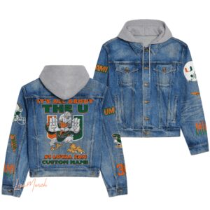 Miami Hurricanes Hooded Denim Jacket LDN1091