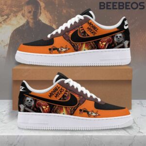 Michael Myers Horror Movie Orange Air Force 1 Shoes AF1 Limited Sneakers