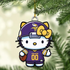 Minnesota Vikings Hello Kitty NFL Personalized Ornament For Fans WOM1163