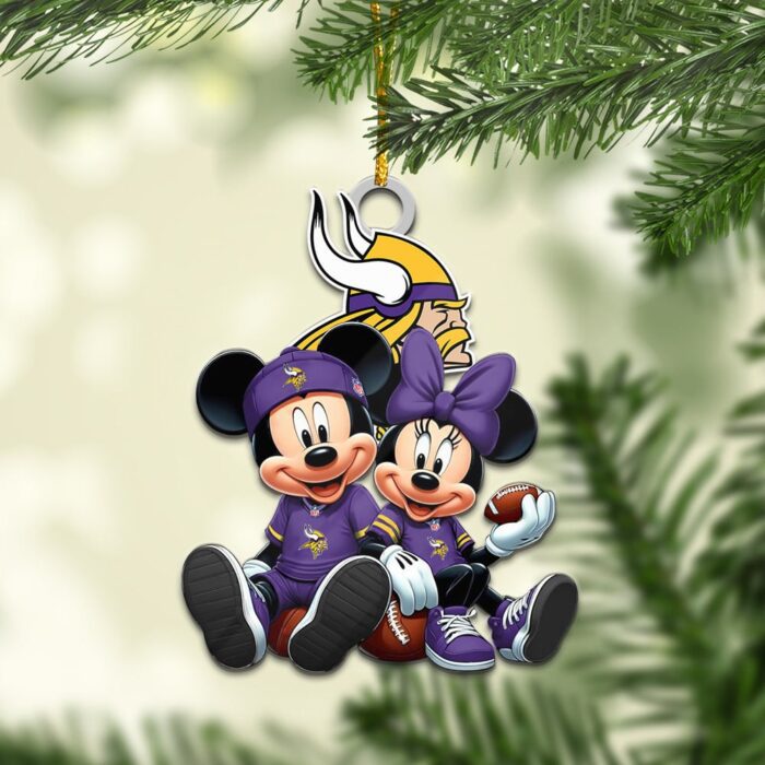 Minnesota Vikings Mickey & Minnie NFL Personalized Ornament For Fans WOM1130