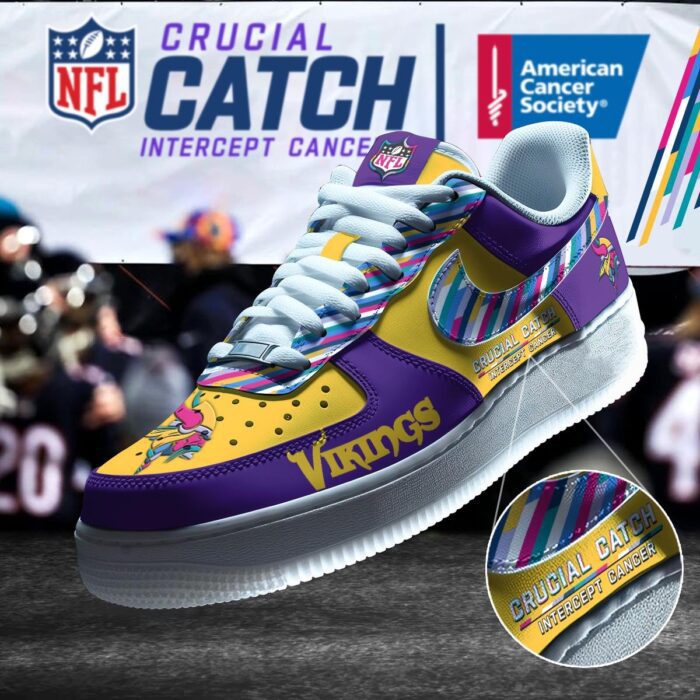 Minnesota Vikings NFL Crucial Catch Intercept Cancer AF1 Shoes WBC5052