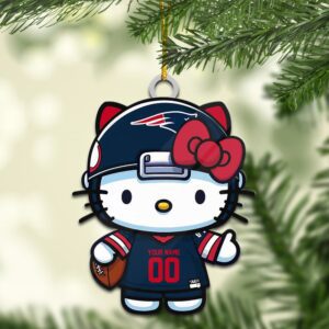 New England Patriots Hello Kitty NFL Personalized Ornament For Fans WOM1164