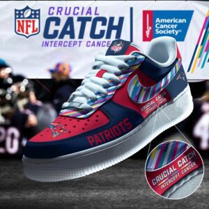 New England Patriots NFL Crucial Catch Intercept Cancer AF1 Shoes WBC5053