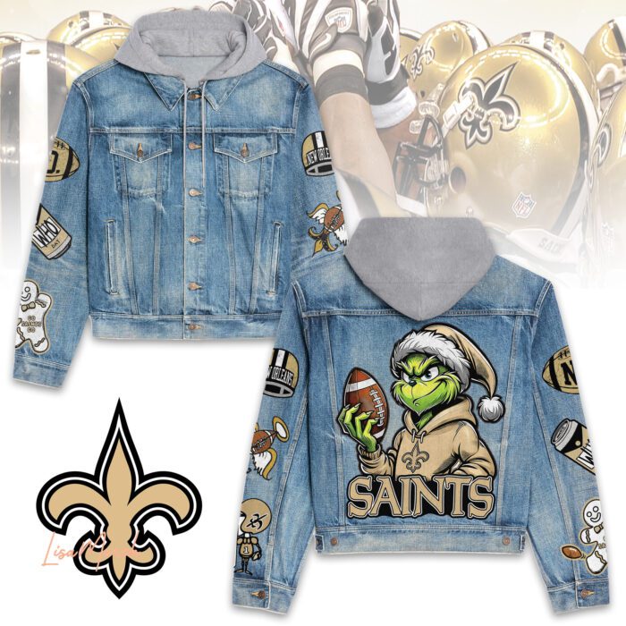 New Orleans Saints Hooded Denim Jacket LDN1100