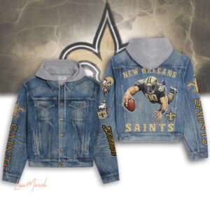 New Orleans Saints Hooded Denim Jacket LDN1101