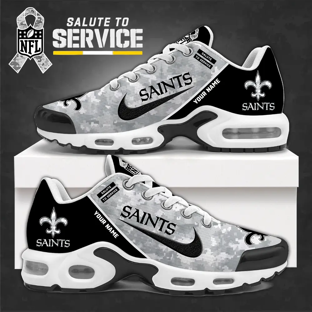 New Orleans Saints NFL Camo 2024 Salute to Service Personalized Air Max Sneakers Air Max Plus TN Shoes AWM1021