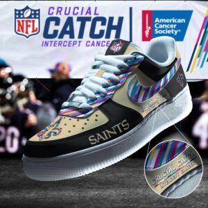 New Orleans Saints NFL Crucial Catch Intercept Cancer AF1 Shoes WBC5022