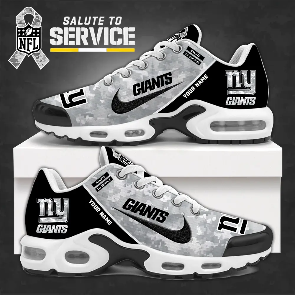 New York Giants NFL Camo 2024 Salute to Service Personalized Air Max Sneakers Air Max Plus TN Shoes AWM1022