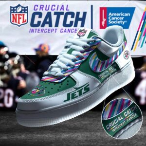 New York Jets NFL Crucial Catch Intercept Cancer AF1 Shoes WBC5024