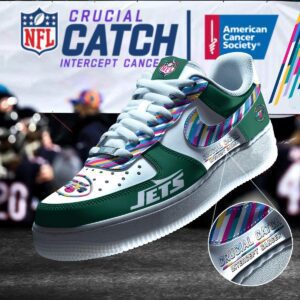 New York Jets NFL Crucial Catch Intercept Cancer AF1 Shoes WBC5056