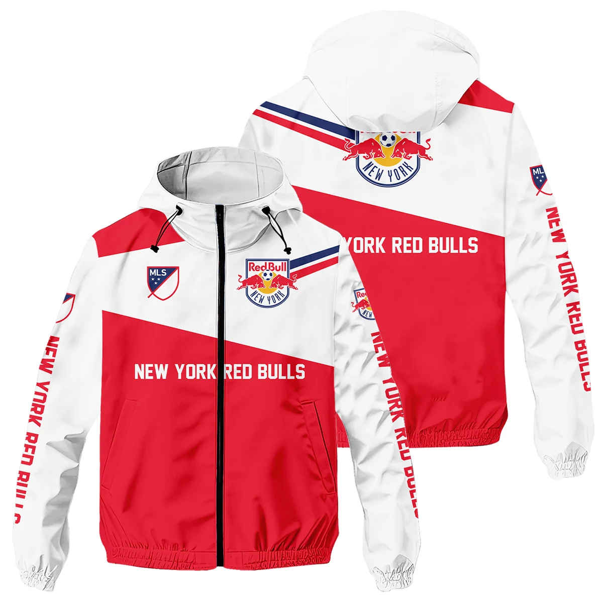 New York Red Bulls MLS Windbreaker Outdoor Jacket