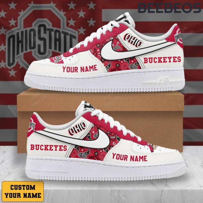 Ohio State Buckeyes Go Buckeyes Personalized Air Force 1 Shoes AF1 Limited Sneakers