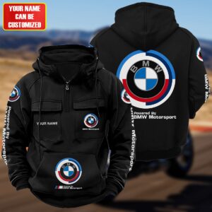 Personalized BMW Motorsport Quarter Zip Hoodie Retro Hoodie