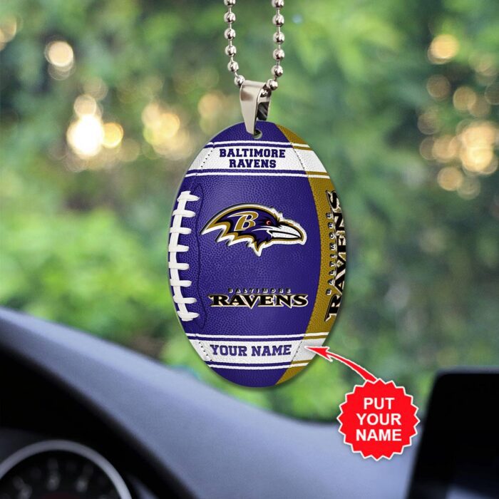 Personalized Baltimore Ravens Custom Shape 2-sided Acrylic Car Ornament GOM1386