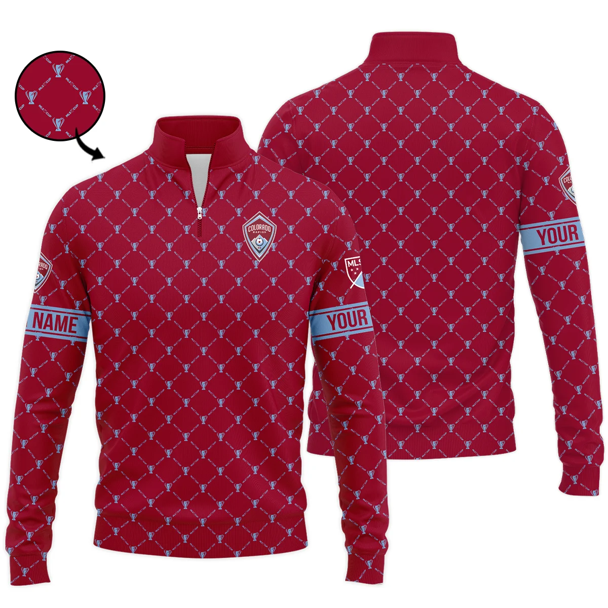 Personalized Colorado Rapids MLS Quarter Zip Jacket LQZ1148