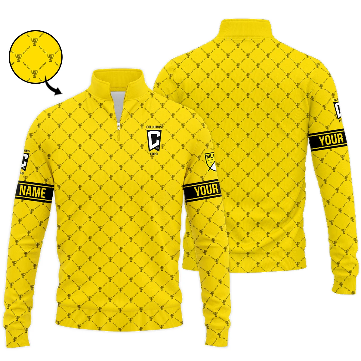 Personalized Columbus Crew MLS Quarter Zip Jacket LQZ1145