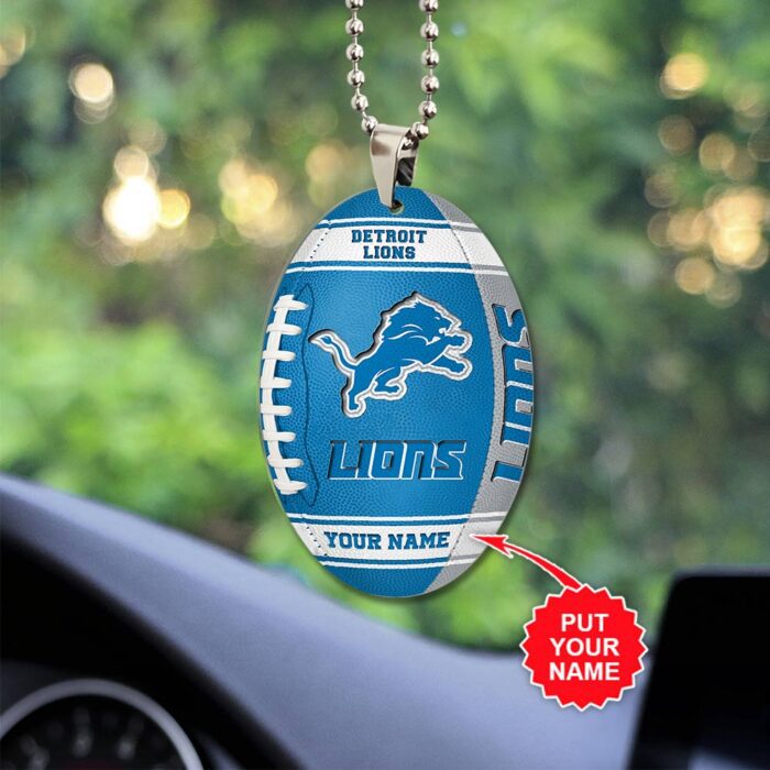 Personalized Detroit Lions Custom Shape 2-sided Acrylic Car Ornament GOM1389