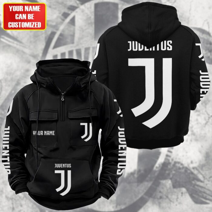 Personalized Juventus Quarter Zip Hoodie Retro Hoodie