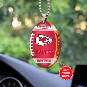 Personalized Kansas City Chiefs Custom Shape 2-sided Acrylic Car Ornament GOM1385