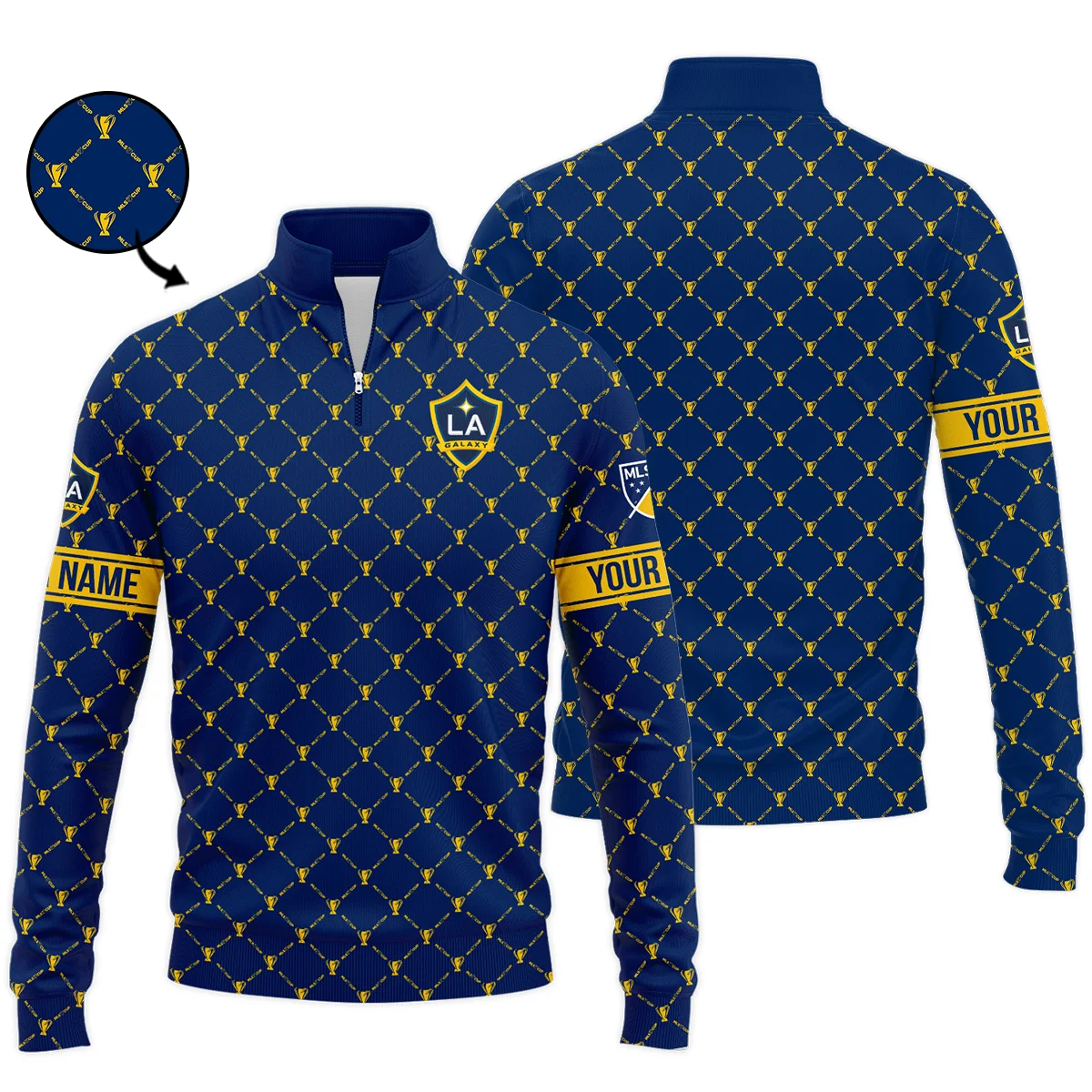 Personalized LA Galaxy MLS Quarter Zip Jacket LQZ1155