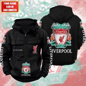 Personalized Liverpool Quarter Zip Hoodie Retro Hoodie