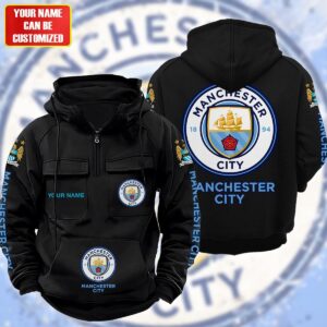 Personalized Manchester City Quarter Zip Hoodie Retro Hoodie