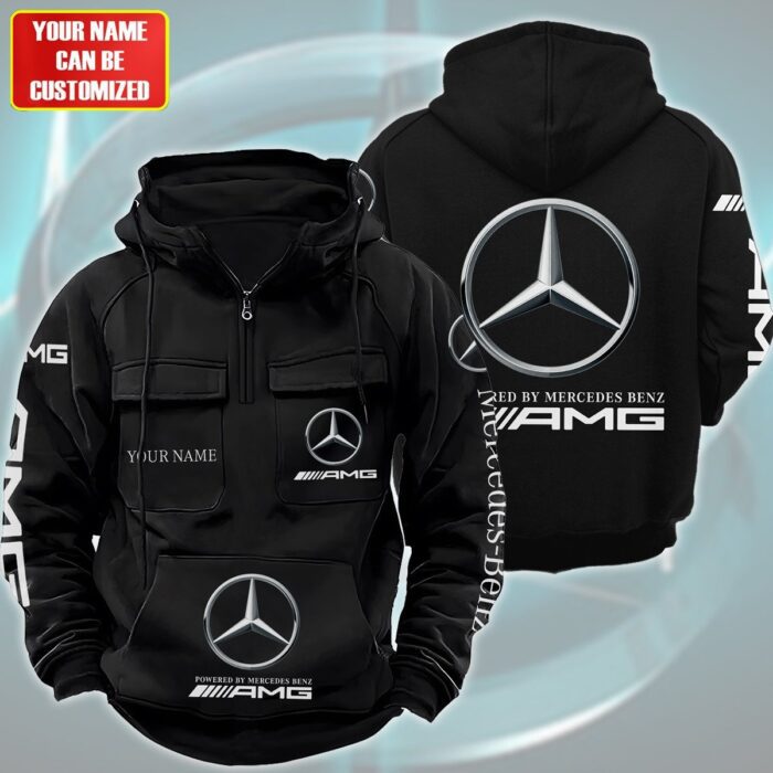 Personalized Mercedes-Benz AMG Quarter Zip Hoodie Retro Hoodie