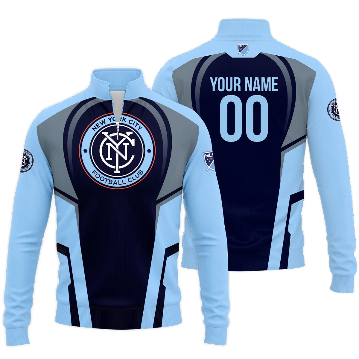 Personalized New York City MLS Quarter Zip Jacket LQZ1161