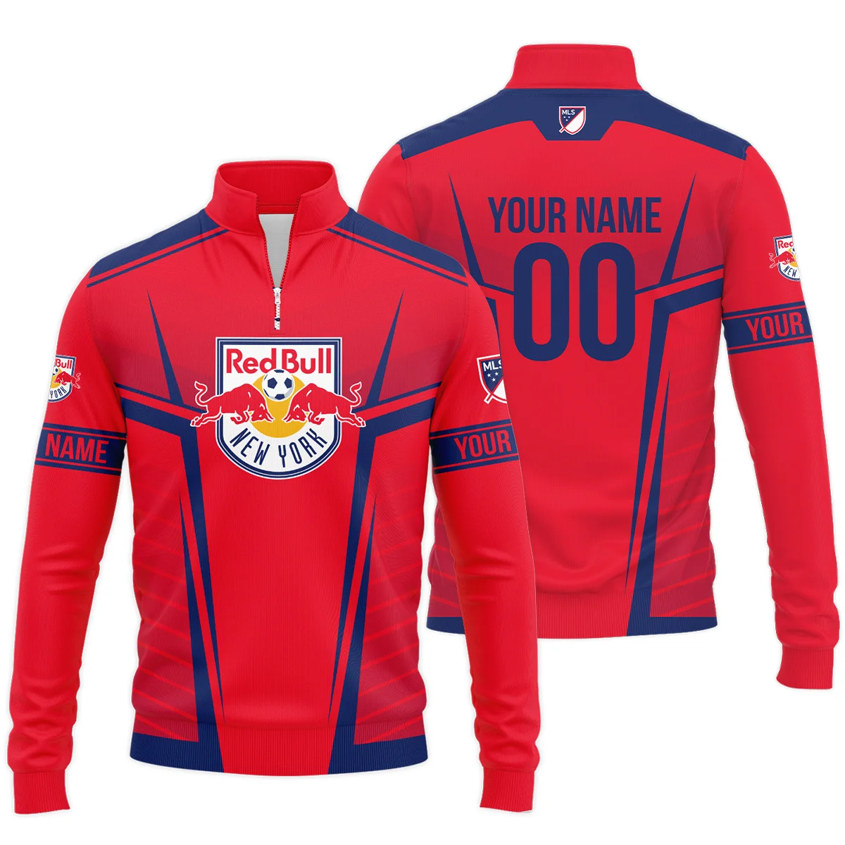 Personalized New York Red Bulls MLS Quarter Zip Jacket LQZ1174