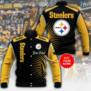 Personalized Pittsburgh Steelers x Snoop Dogg Varsity Jacket Baseball Jacket GNC1010