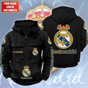 Personalized Real Madrid Quarter Zip Hoodie Retro Hoodie