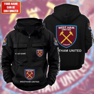 Personalized West Ham United Quarter Zip Hoodie Retro Hoodie