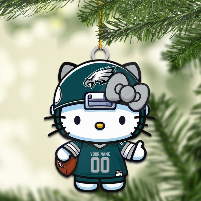 Philadelphia Eagles Hello Kitty NFL Personalized Ornament For Fans WOM1169