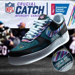 Philadelphia Eagles NFL Crucial Catch Intercept Cancer AF1 Shoes WBC5026