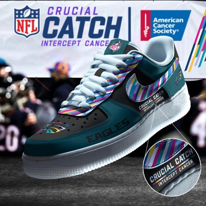 Philadelphia Eagles NFL Crucial Catch Intercept Cancer AF1 Shoes WBC5058