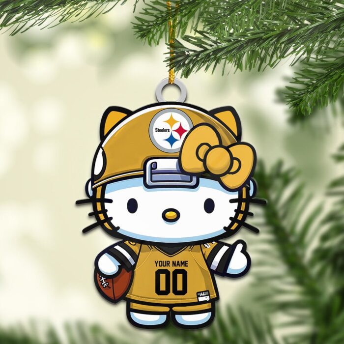 Pittsburgh Steelers Hello Kitty NFL Personalized Ornament For Fans WOM1170