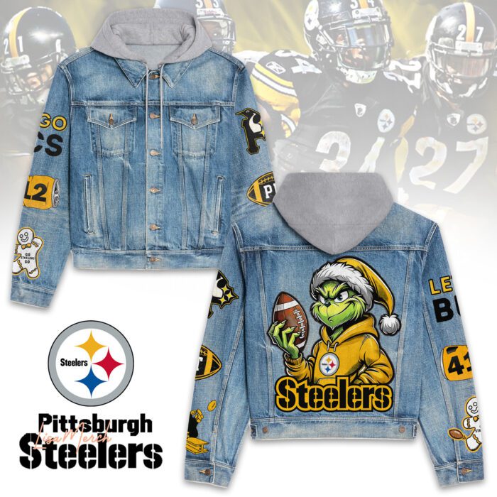 Pittsburgh Steelers Hooded Denim Jacket LDN1103