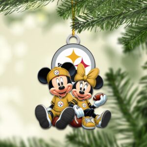 Pittsburgh Steelers Mickey & Minnie NFL Personalized Ornament For Fans WOM1137