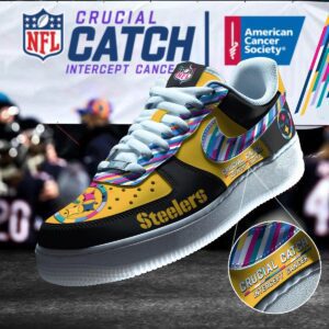 Pittsburgh Steelers NFL Crucial Catch Intercept Cancer AF1 Shoes WBC5029