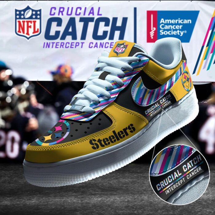 Pittsburgh Steelers NFL Crucial Catch Intercept Cancer AF1 Shoes WBC5061