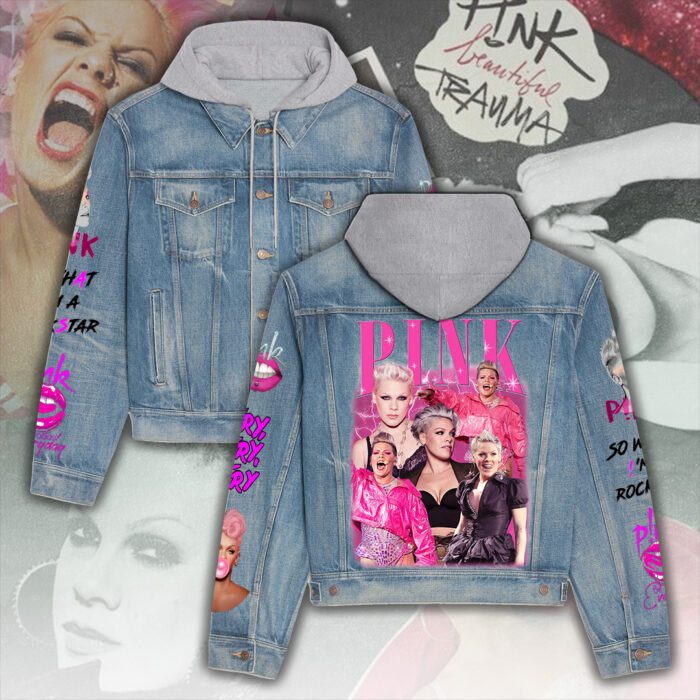 P!nk Women's Denim Hood Jacket GDN114