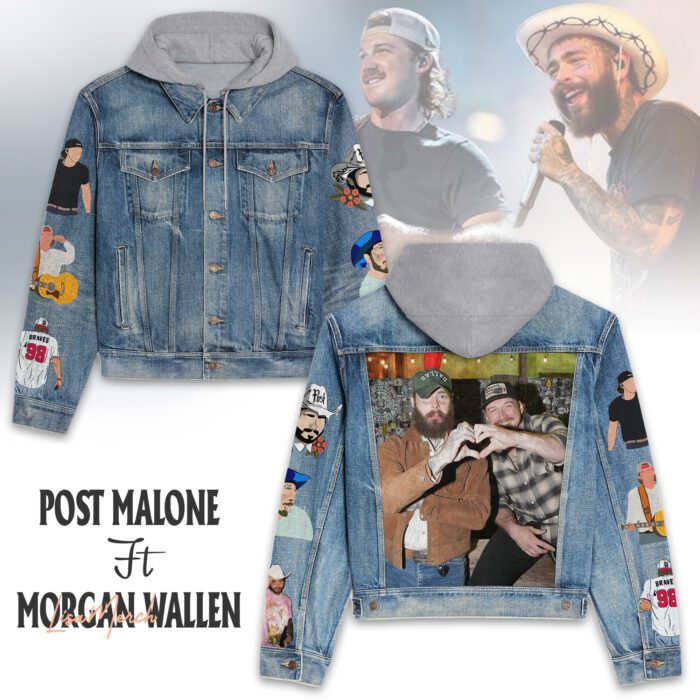 Post Malone ft Morgan Wallen Hooded Denim Jacket LDN1174