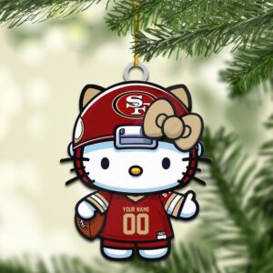 San Francisco 49ers Hello Kitty NFL Personalized Ornament For Fans WOM1168