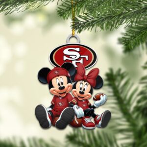 San Francisco 49ers Mickey & Minnie NFL Personalized Ornament For Fans WOM1140