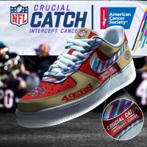 San Francisco 49ers NFL Crucial Catch Intercept Cancer AF1 Shoes WBC5023