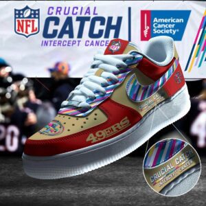 San Francisco 49ers NFL Crucial Catch Intercept Cancer AF1 Shoes WBC5055