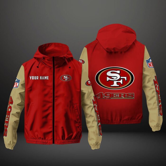 San Francisco 49ers NFL Personalized Windbreaker Outdoor Jacket WBJ3060